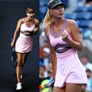 Nwt Nike Maria Sharapova Pink BEAUTIFUL Tennis Dress w/ Bra skirt XS
